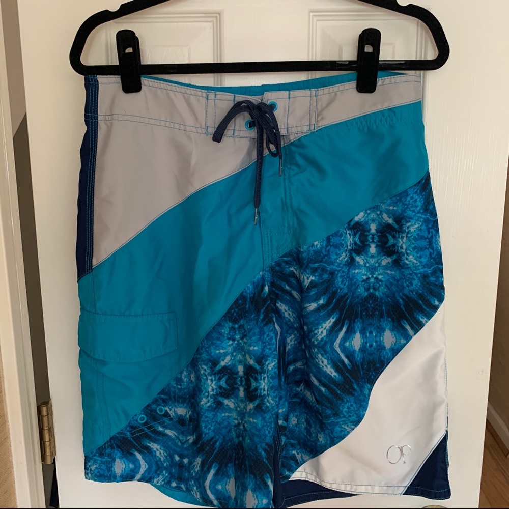OP blue board shorts